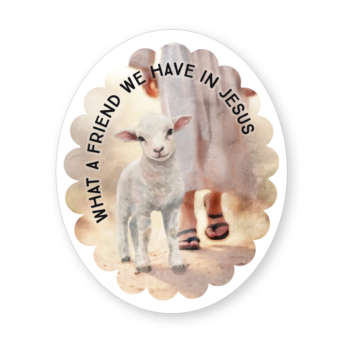 718587 2.5 x 3.5 in. Friend in Jesus Lamb Sticker