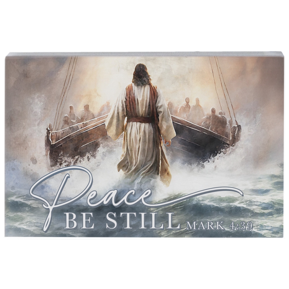 718712 3.5 x 5.25 in. Peace Be Still Boat Small Talk Rectangle Decorative Plaque