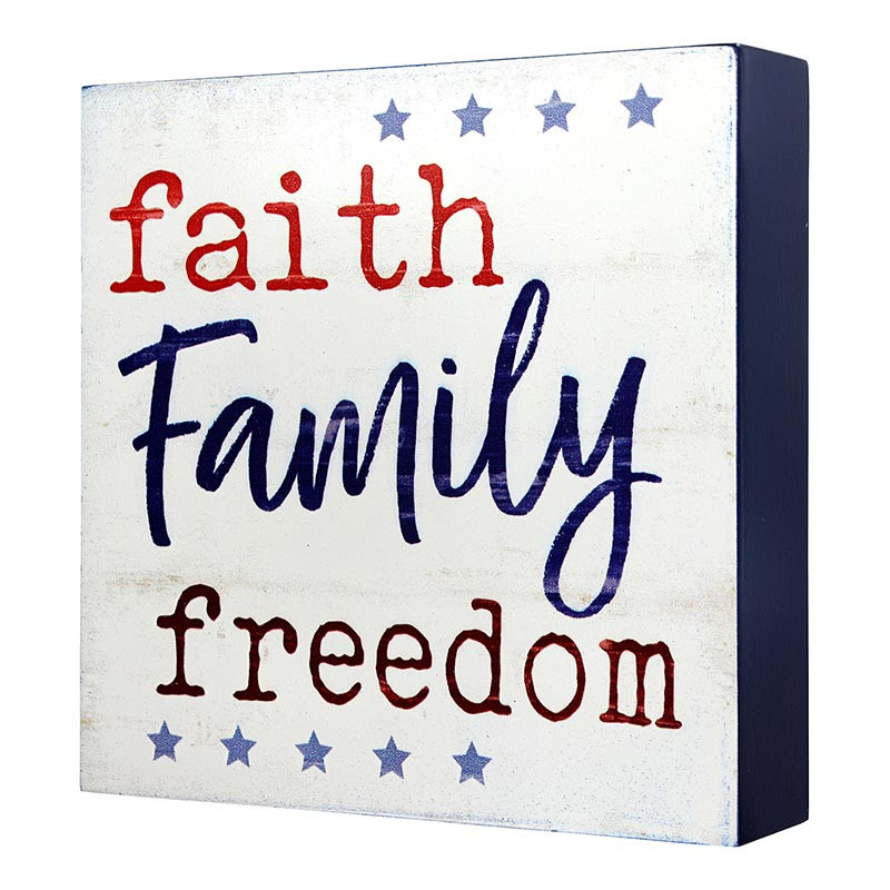 719344 5 in. Square America Word Block
