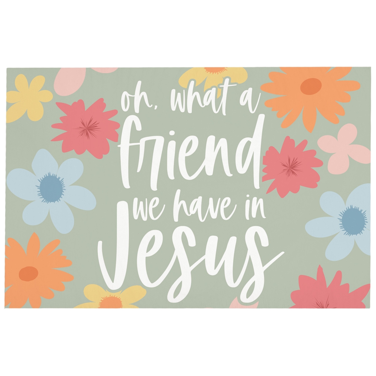 718619 4 x 6 in. Friend in Jesus Flowers Wooden Wall Decor Postcard
