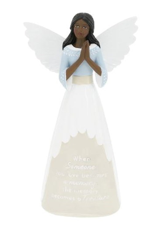 Pavilion 702060 9 in. Wings Of Comfort Ebony Angel Treasure - When Someone You Love Becomes A Memory Figurine