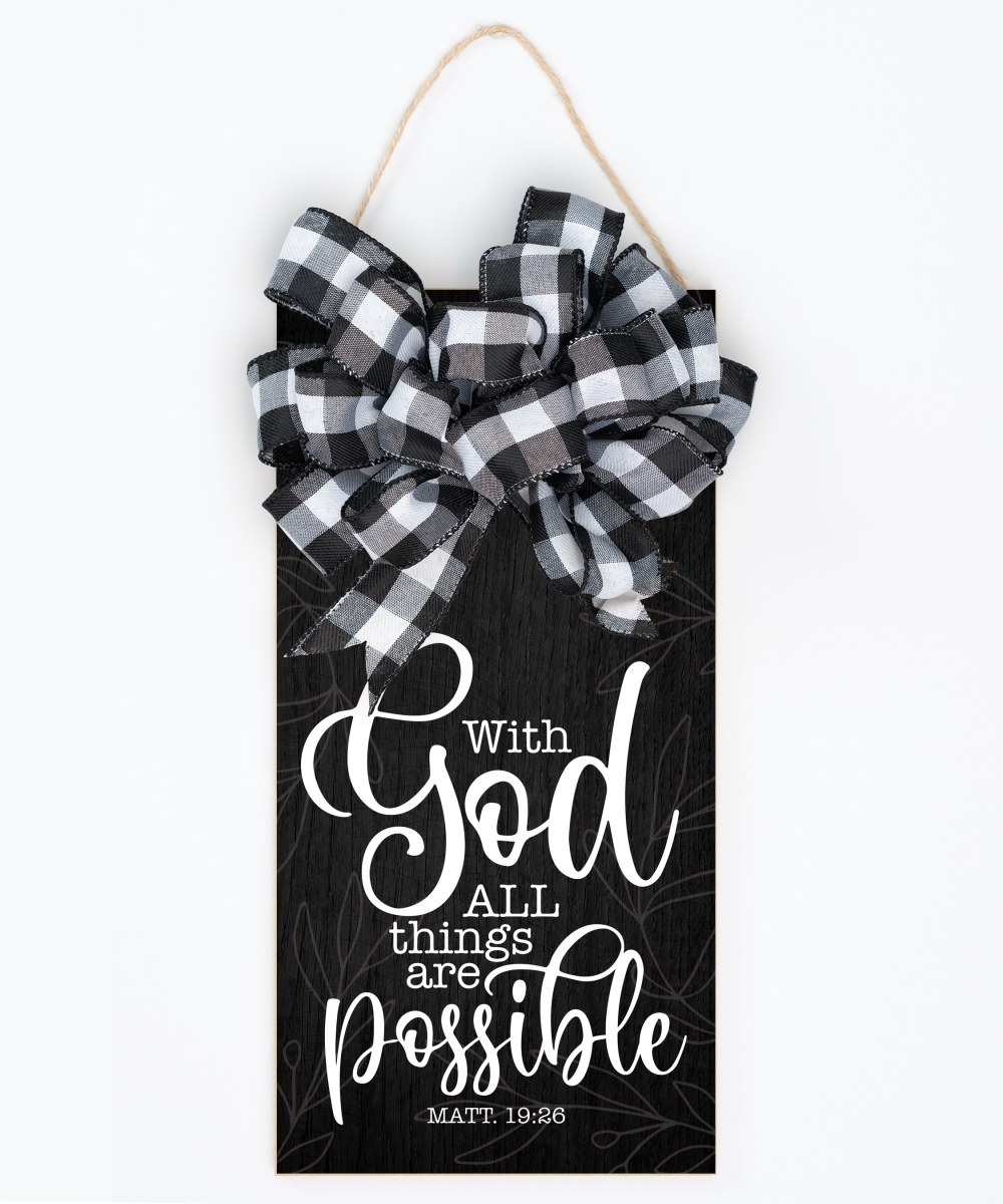 719304 6.75 x 13.625 in. with God All Things Hangable Blessings Wall Decor