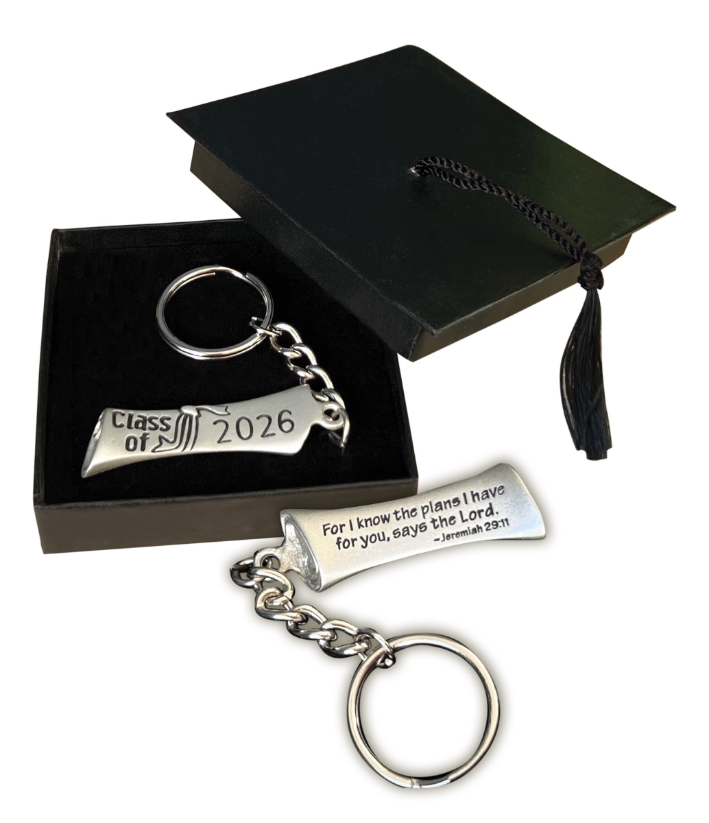 719158 Graduation Keyring - 2026 Diploma & Jeremiah 29-11 Design