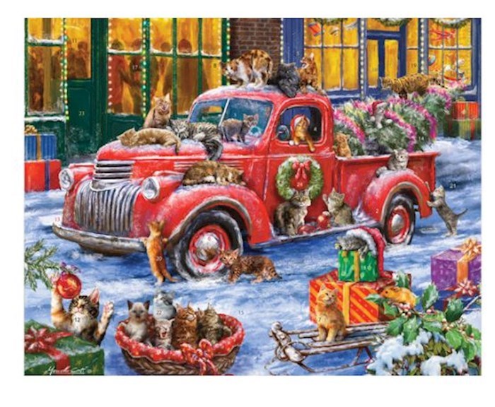 690909 11 x 14 in. Large Advent Calendar - Its A Cats Christmas