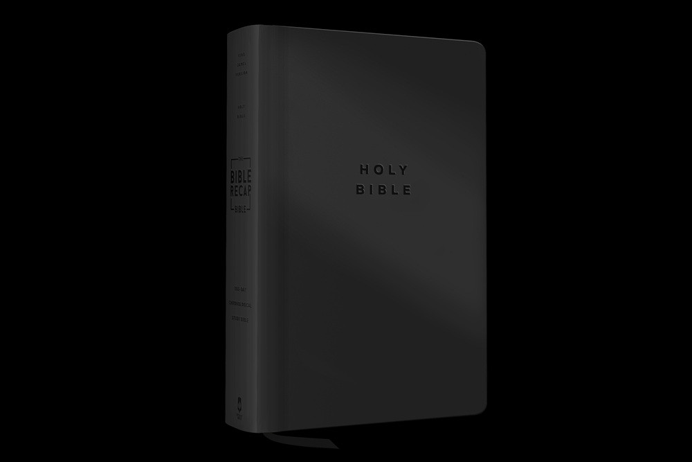 722056 KJV the Bible Recap 365-Day Chronological Study Bible - Black Imitation Leather