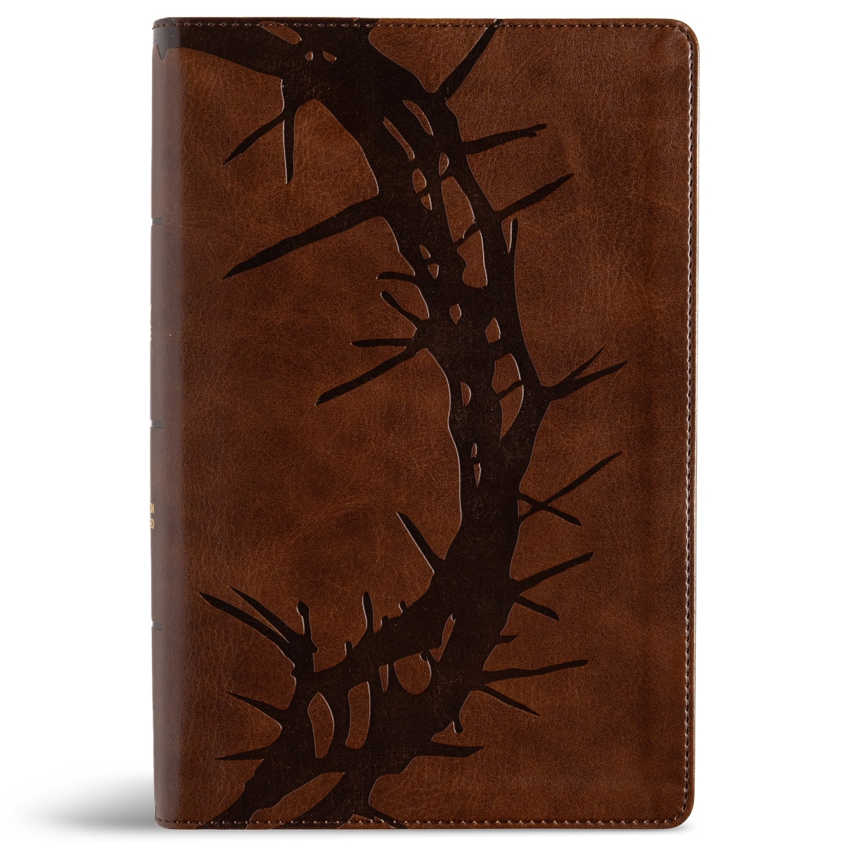 710484 CSB Large Print Personal Size Reference Bible & Optimal Type, Digital Study Edition - Brown Crown of Thorns Leathertouch