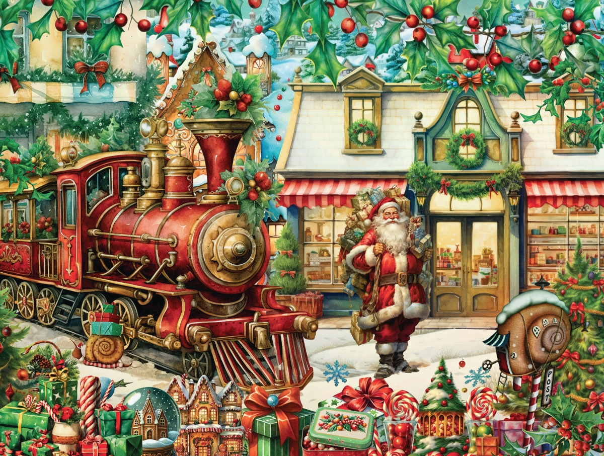 Crown Point Graphics 376251 North Pole Express Jigsaw Puzzle with Poster Soft Touch - 500 Piece