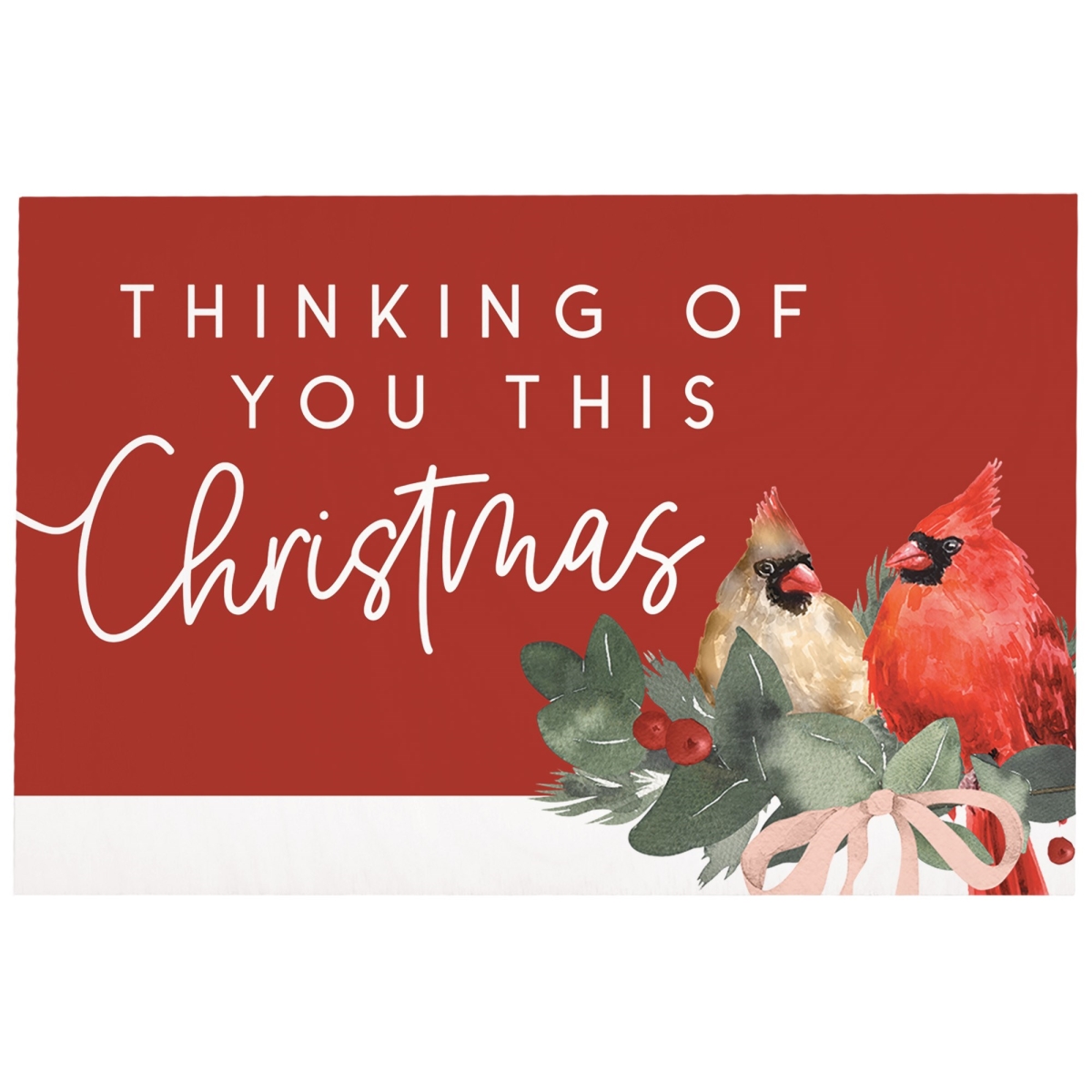 817759 Thinking Christmas Cardinals Wooden Postcard - 4 x 6 in.