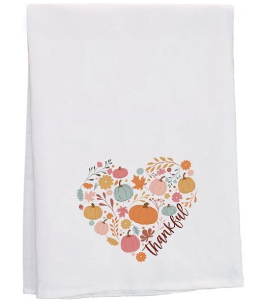 81724X Thankful Colorful Fall Heart Tea Towel - 29 x 29 in.