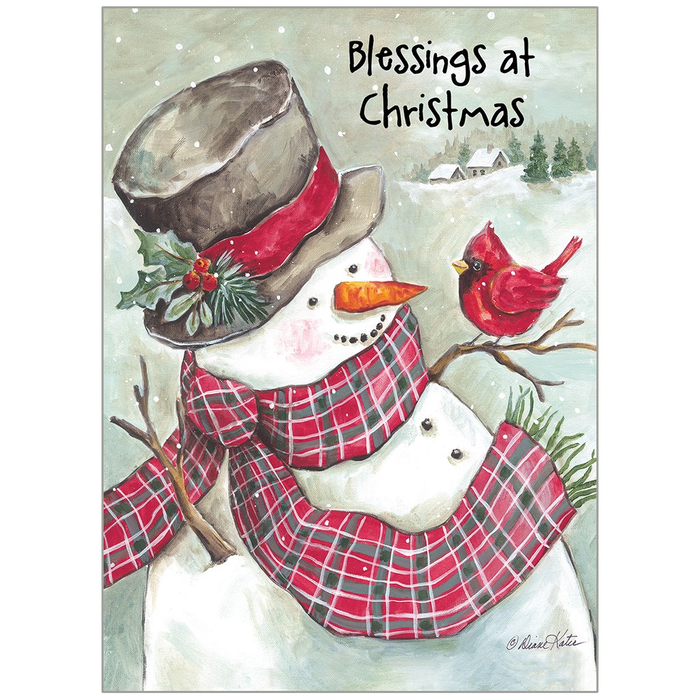 454686 Christmas Snowman & Cardinal Boxed Card - Pack of 20