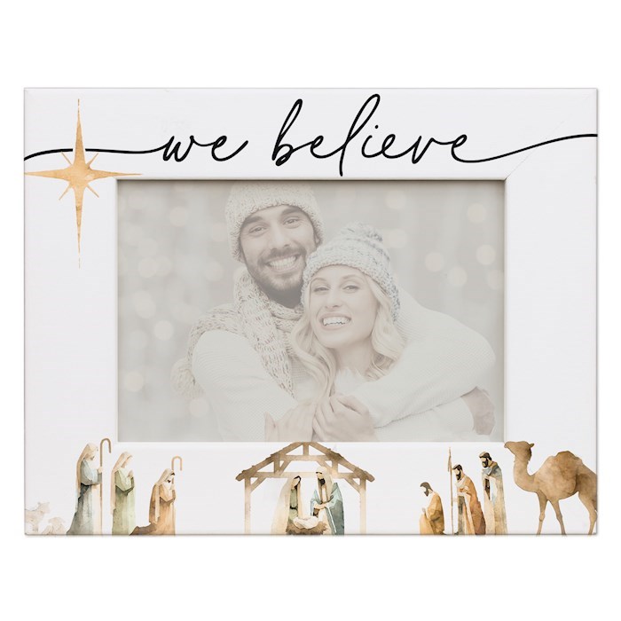 817687 9.25 x 7.25 in. We Believe & Nativity Picture Frame