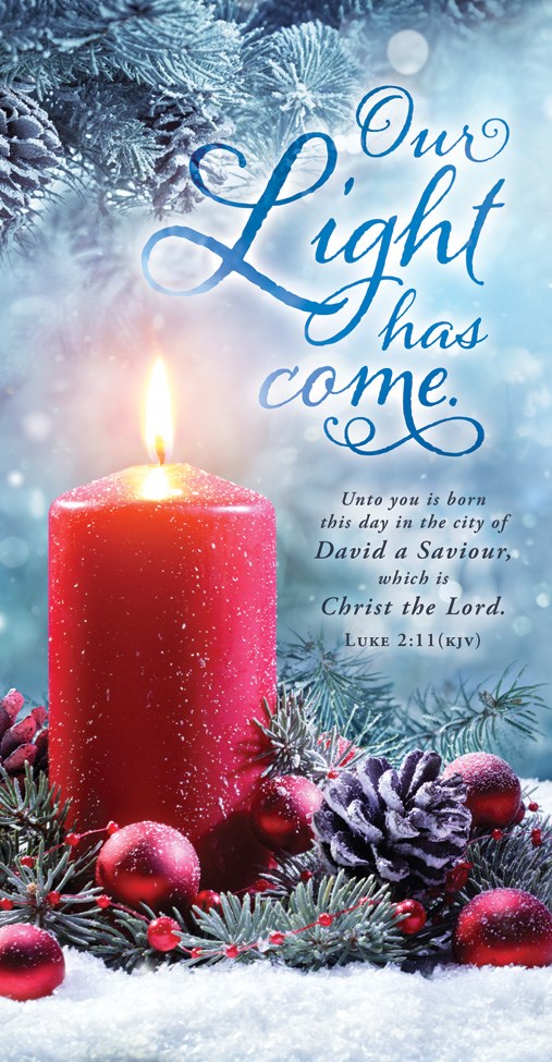 808783 Our Light Has Come KJV Christmas Offering Envelopes - Pack of 100