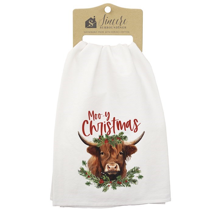 817741 Moo-y Christmas Tea Towel - 29 x 29 in.