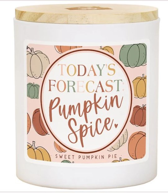81723X Todays Forecast Spice Sweet Pumpkin Pie Scent Candle with Bamboo Lid