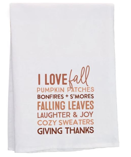 817267 29 x 29 in. I Love Fall & List Tea Towel