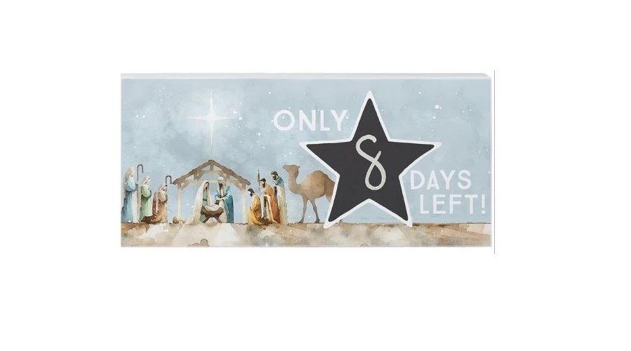 825644 Nativity Days Left Chalk Talk - 5.5 x 12 in.