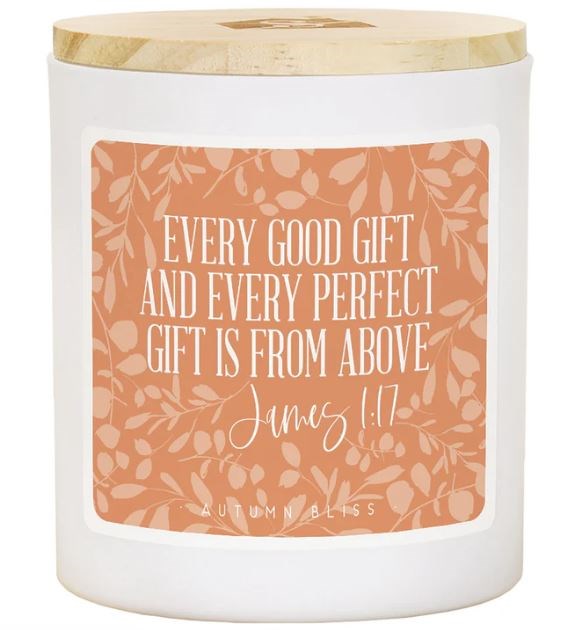 817234 11 oz Every Good Gift & Gift From Above Candle - James 1-17 - Autumn Bliss