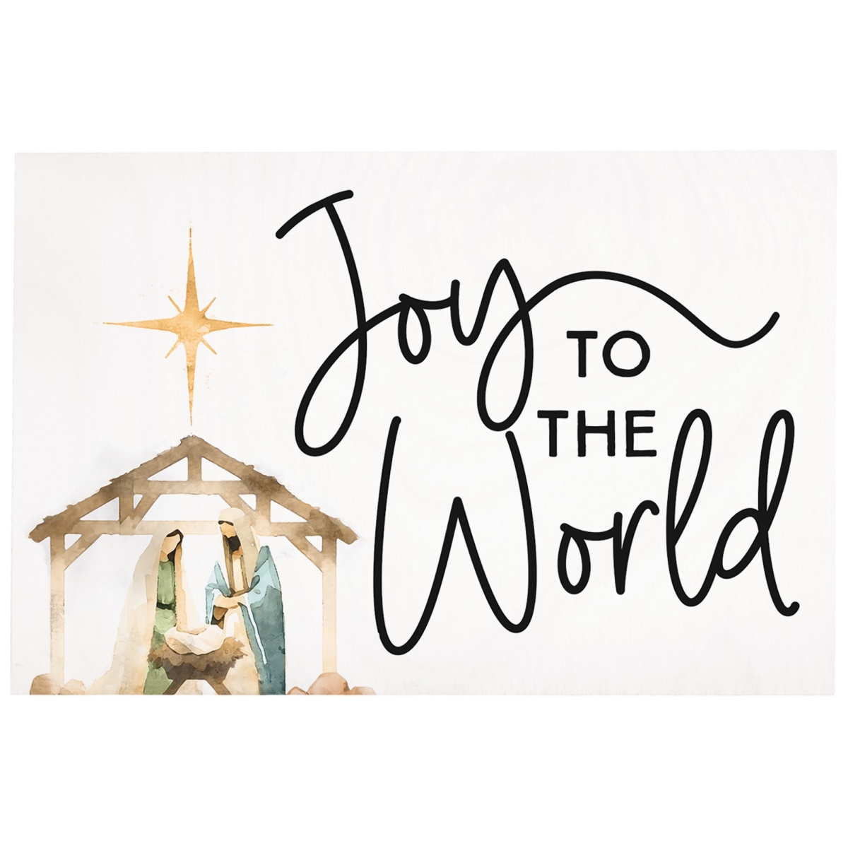 817758 Joy to the World Nativity Wooden Postcard - 4 x 6 in.