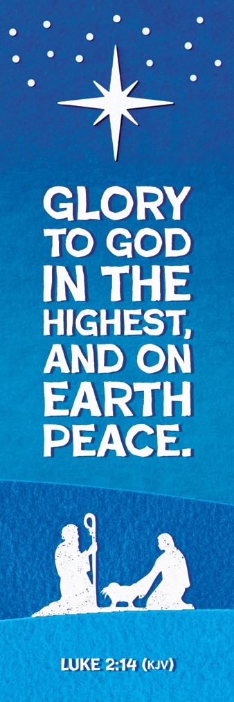 808789 Glory to God Luke 2-14 KJV Christmas Kids Bookmarks - Pack of 25