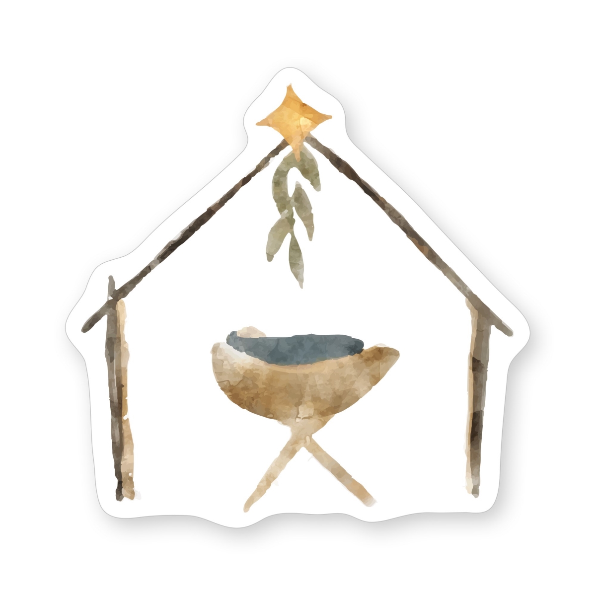 817751 2.5 x 3.25 in. Manger Stable Sticker