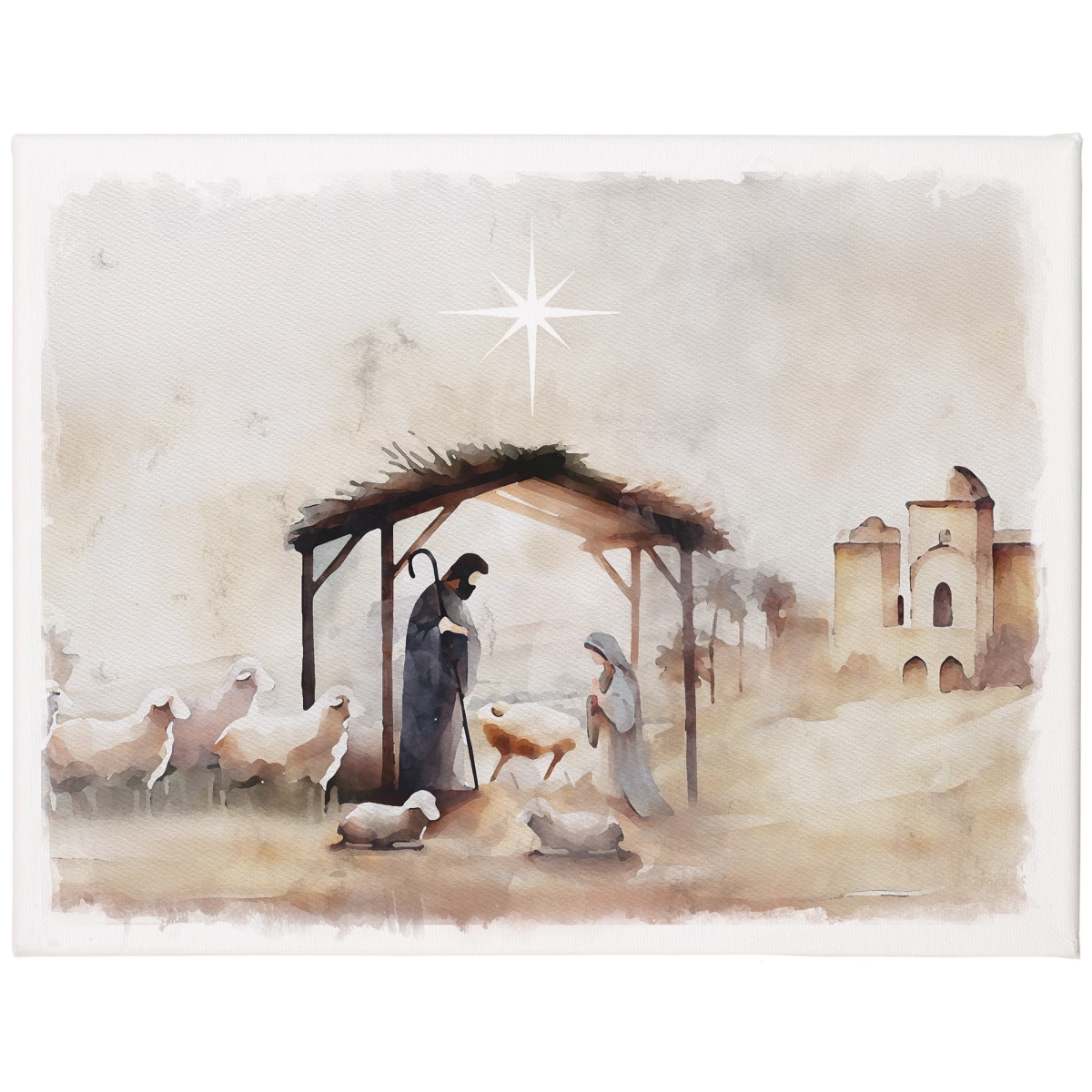 817745 Bethlehem Nativity Wrapped Canvas - 12 x 9 in.