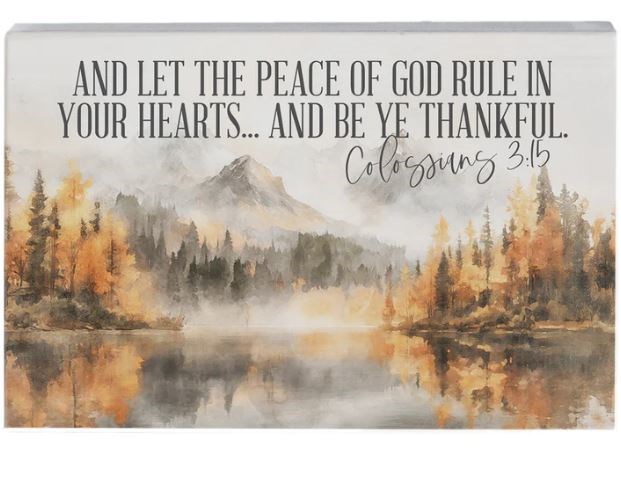 817251 3.5 x 5.25 in. Small Talk Rectangle - & Let The Peace of God - Colossians 3-15 & Fall Scene