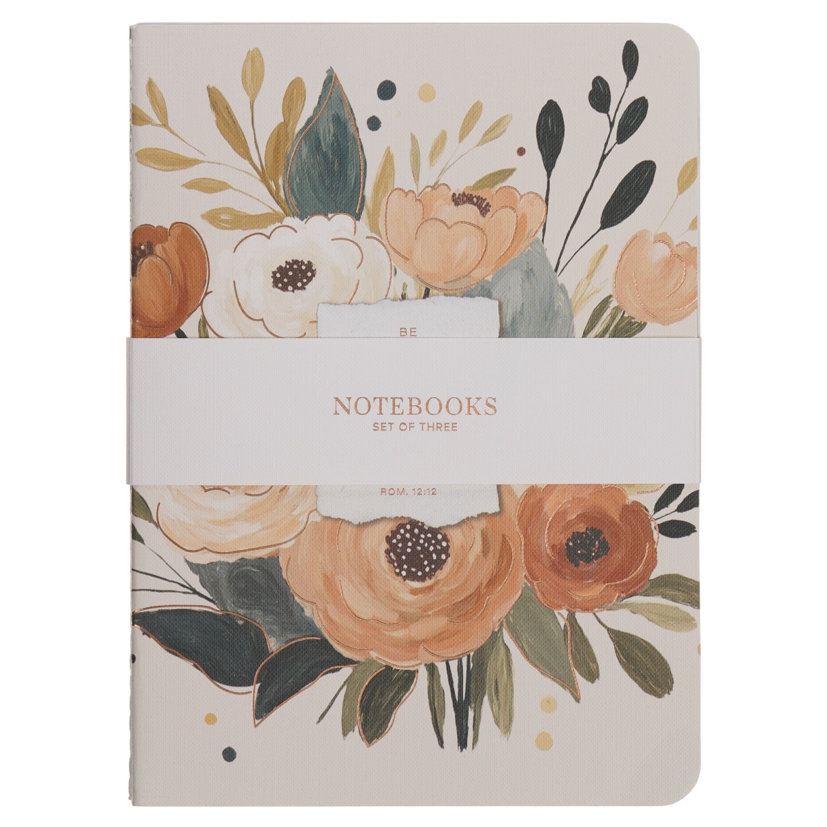 808548 Joyful, Patient, Faithful Rom 12-12 Notebook Set - 3 Piece