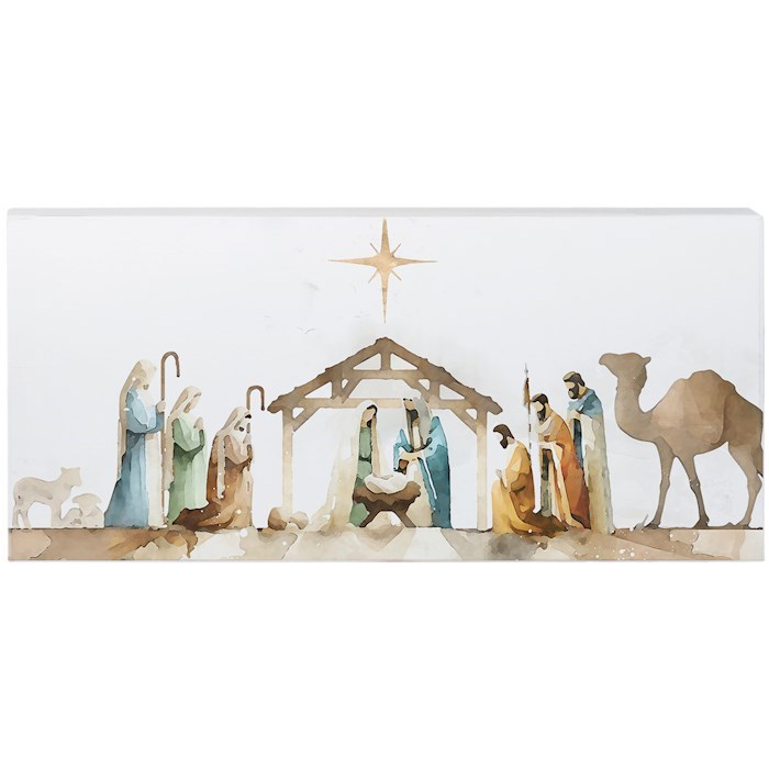 817690 12 x 5.5 in. Watercolor Nativity Inspire Board