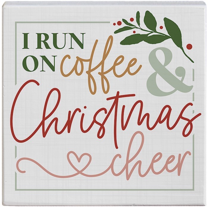 817767 Coffee & Christmas Cheer Small Talk Square Wall Decor - 5.25 x 5.25 in.