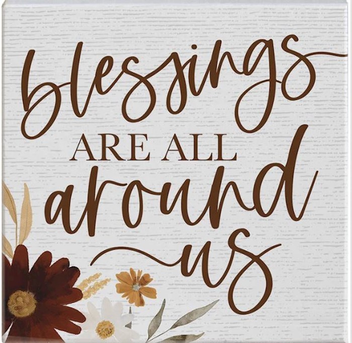 817255 Blessings Are All Around Us Fall Small Talk Square Wall Decor - 5.25 x 5.25 in.