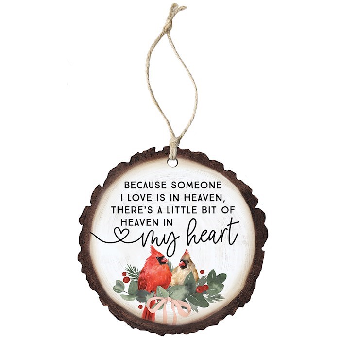 817699 Because Someone I Love is in Heaven Cardinals Wood Ornament - 4 x 7.5 in.