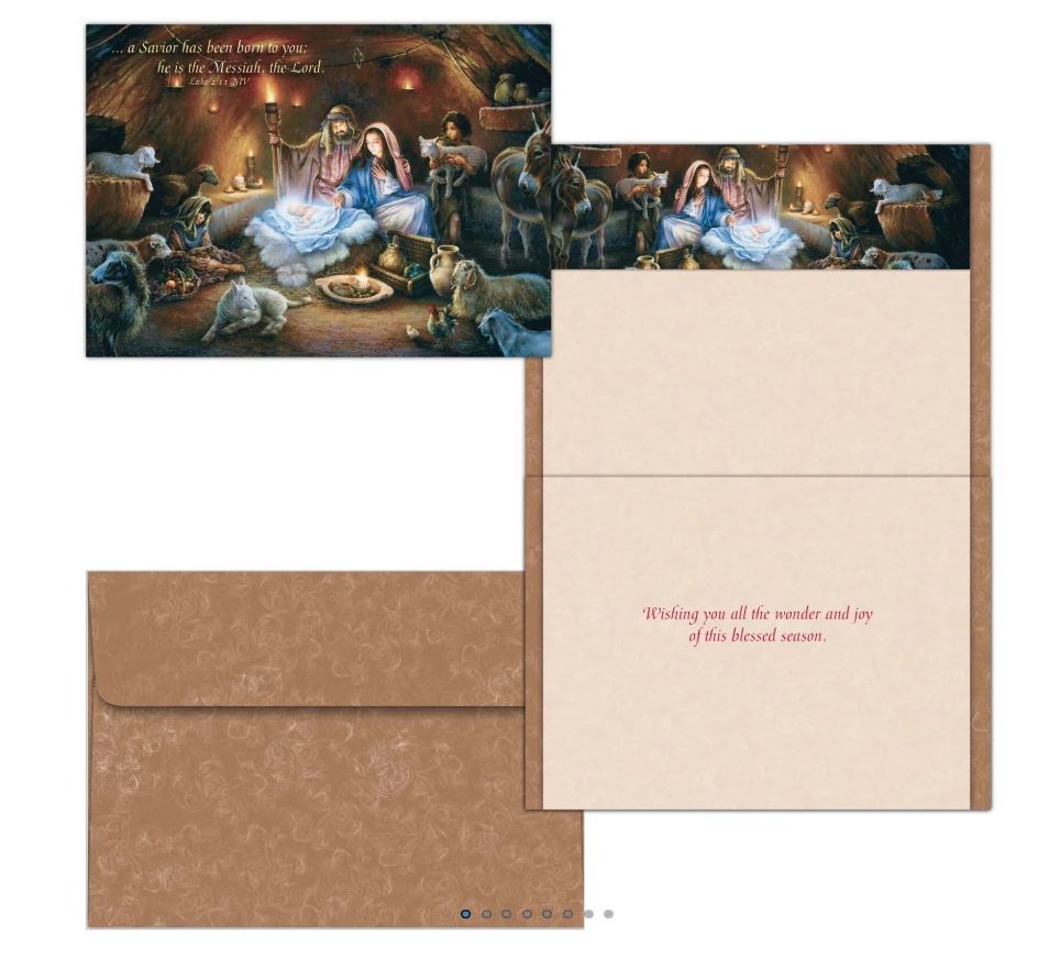 Crown Point Graphics 814642 Christmas No Room In The Inn - Shared Blessings Boxed Card - Pack of 18