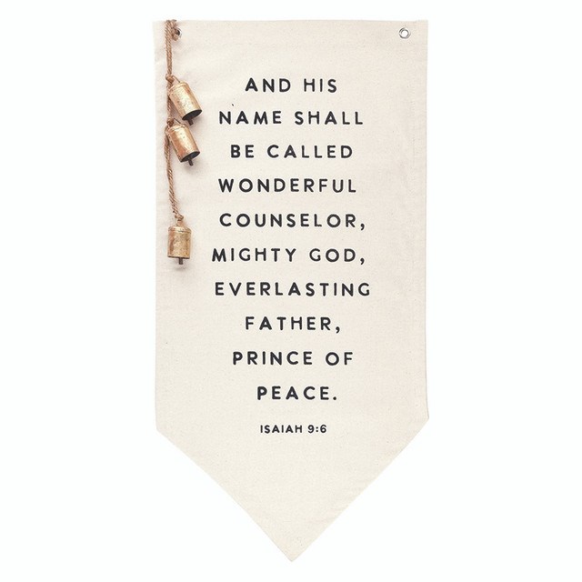 822766 28 x 14 in. & His Name Shall Be Called with Gold Bells Banner