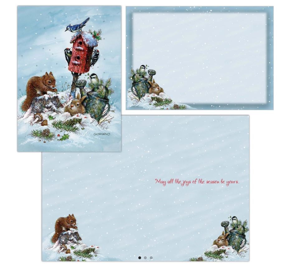 Crown Point Graphics 814638 4 x 6 in. Christmas Winter Visitors W Glitter Boxed Card - Pack of 26