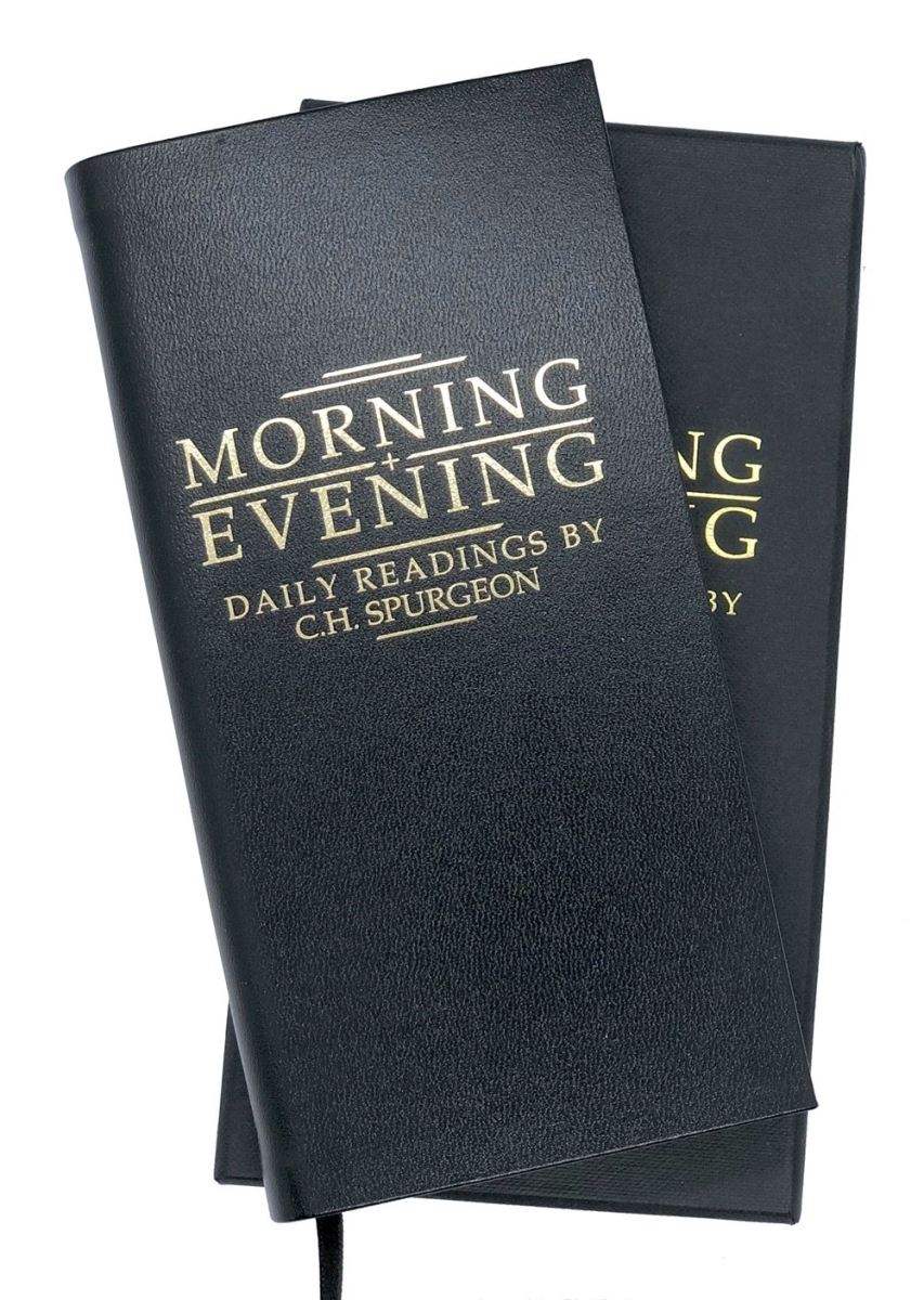 233652 Morning & Evening Black Leather Devotional Book