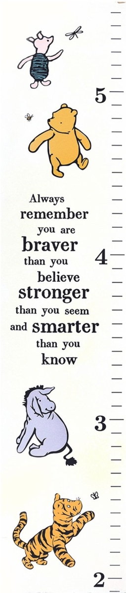 80676X 9.75 x 44.25 in. Height Chart Wall Decor - Pooh Bear & Always Remember You Are Braver