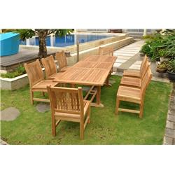 Set-81 94 in. Bahama Rectangular Extension Table & 8 ft. Sahara Dinning Chair