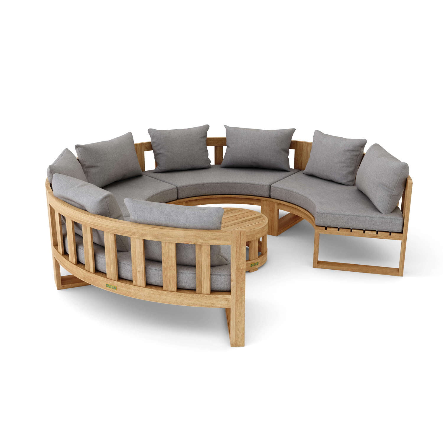 Picture of Anderson Teak SET-810 Circular Modular Deep Seating Set, Natural Smooth Well Sanded
