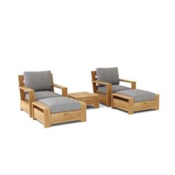 Picture of Anderson Teak SET-524 Madera Deep Seating Set, Natural Smooth Well Sanded - 5 Piece