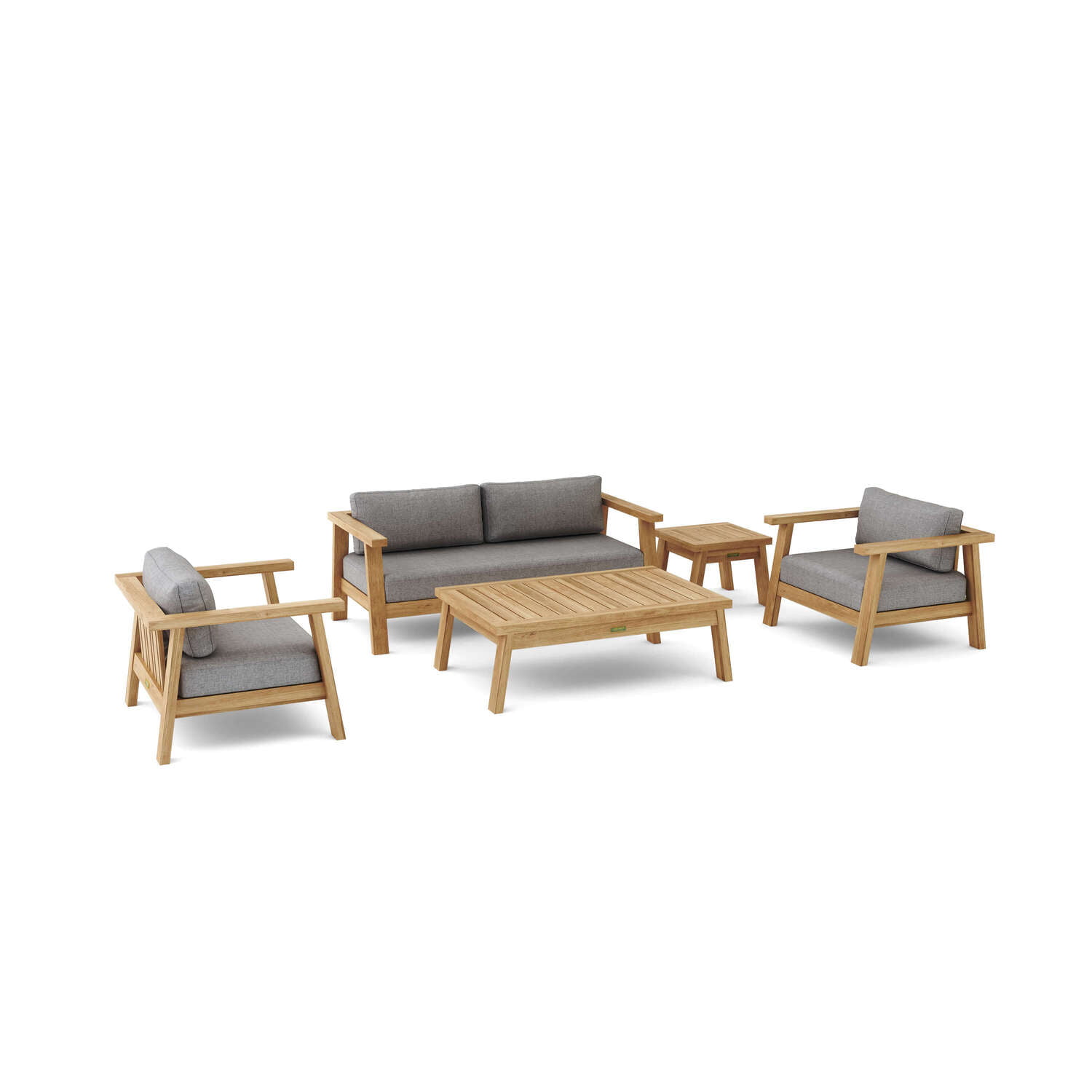 Picture of Anderson Teak SET-322 Palermo Deep Seating Set, Natural Smooth Well Sanded - 5 Piece