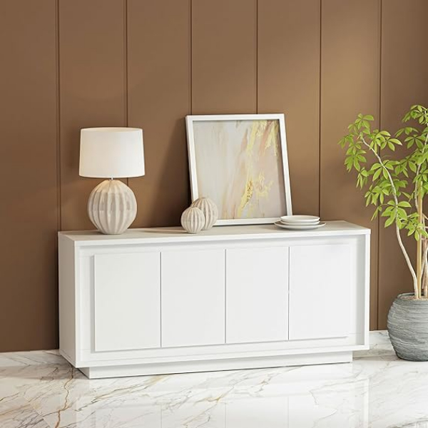 SB-PW-6316 Paraggi Rectangular Modern Sideboard, White