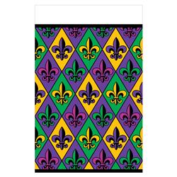 571902 102 x 54 in. Fleur De Lis Mardi Gras Plastic Table Cover - Pack of 3