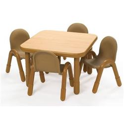 Picture of Angeles AB74120NW1 30 in. Square Toddler Table & Chair Set with 20 in. Legs & 4-11 in. Chairs&#44; Natural Wood