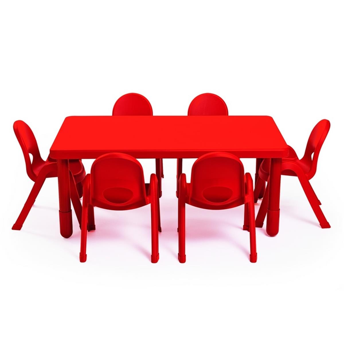 Picture of Angeles AB705206PR 28 x 48 in. MyValue Rectangular Preschool Table with 20 in. Legs with 6-11 in. Chairs&#44; Candy Apple Red