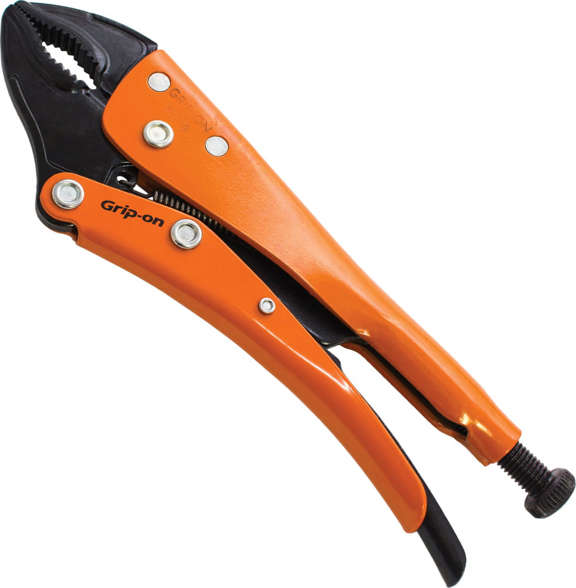 10 in. Curved Jaw Epoxy Locking Pliers, Orange