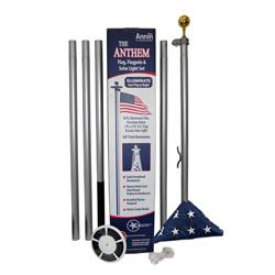 20 ft. Aluminum Flagpole with 3 x 5 ft. Nylon US Flag & Solar Light