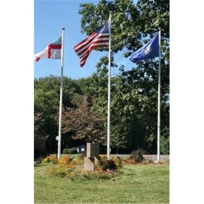 35 ft. Fiberglass External Halyard Flagpole with Collar, White