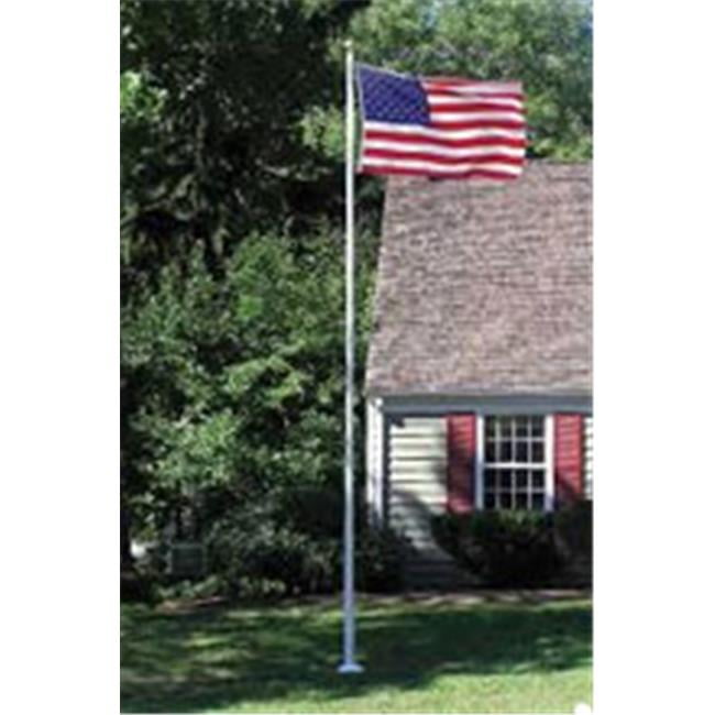 40 ft. Fiberglass Flagpole with Hinged Base & Internal Halyard, White