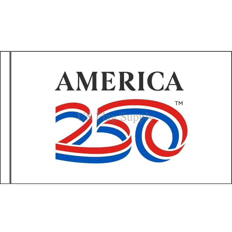 1162915 3 x 5 ft. Side Pole Sleeve Americas 250th Anniversary White Flag