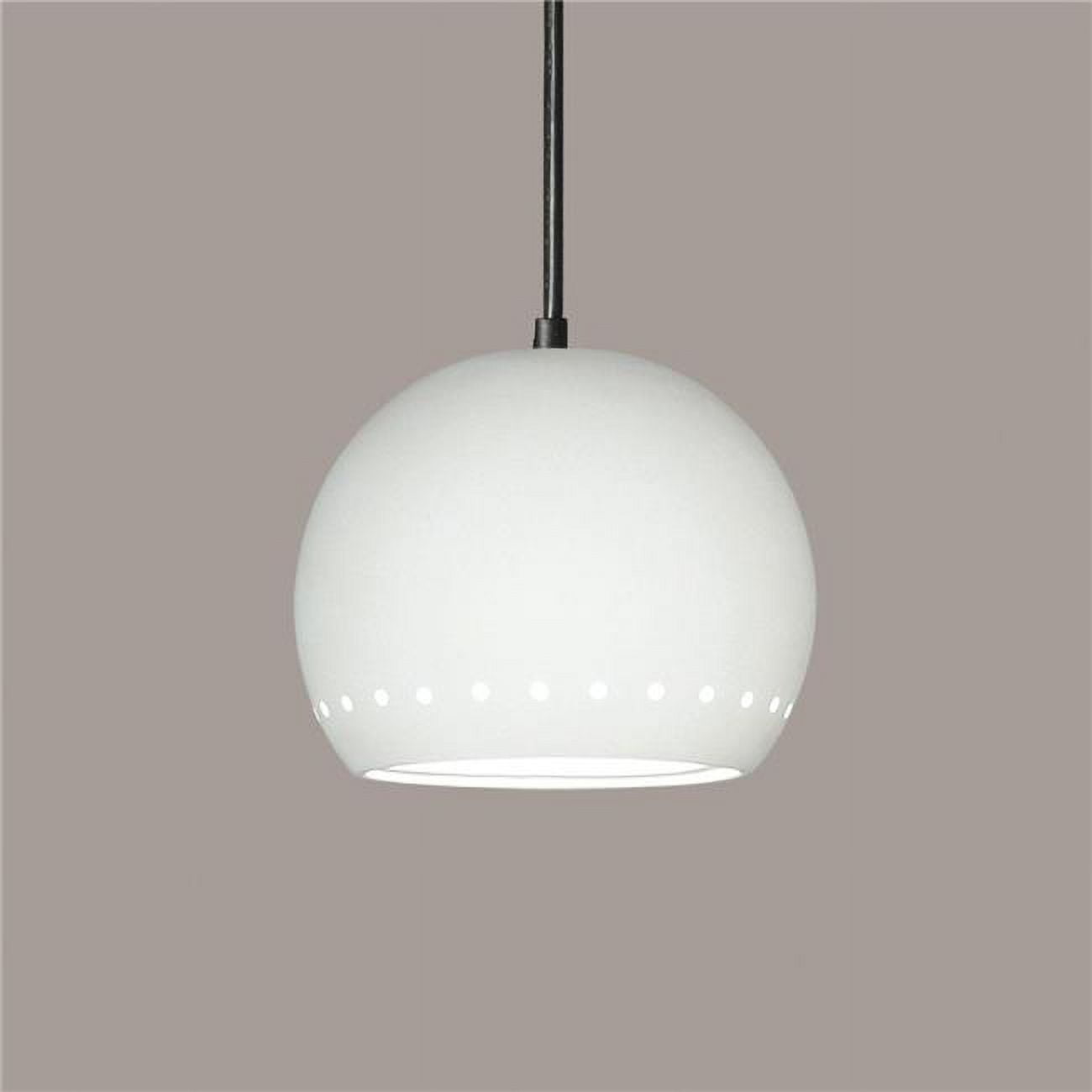 Picture of A19 Lighting P1603-1LEDE26-BCC St. Vincent E26 Base Dimmable LED Pendant&#44; Bisque - Black Cord & Canopy